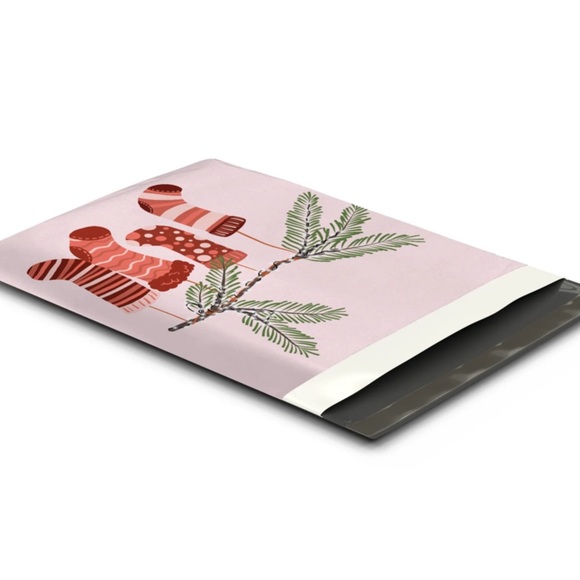 3 SETS LEFT🎄20 Designer pink stockings Poly Mailers 10 x 13 inch - Picture 5 of 5